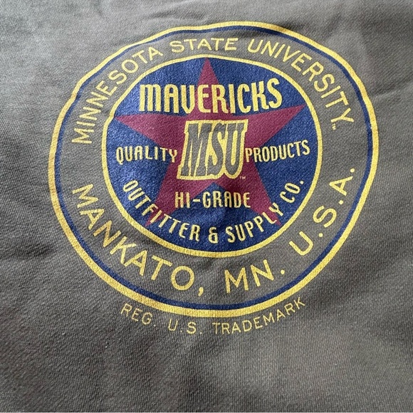 Minnesota State University Mavericks Crewneck Sweatshirt Olive Gear Size XL - Picture 4 of 7